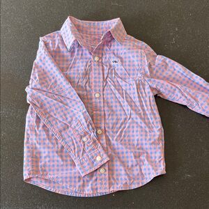 Vineyard Vines Kids Pink and Blue Checkered Shirt